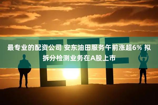 最专业的配资公司 安东油田服务午前涨超6% 拟拆分检测业务在A股上市